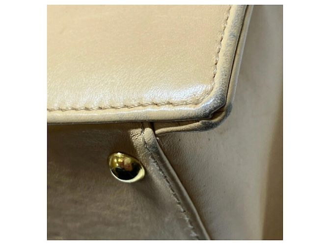 Chanel Schultertasche Tote aus cremefarbenem Leder Roh - Ansicht 7