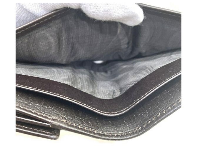 Cartera tríptico para mujer Gucci en piel marrón y lona Castaño - vista 8