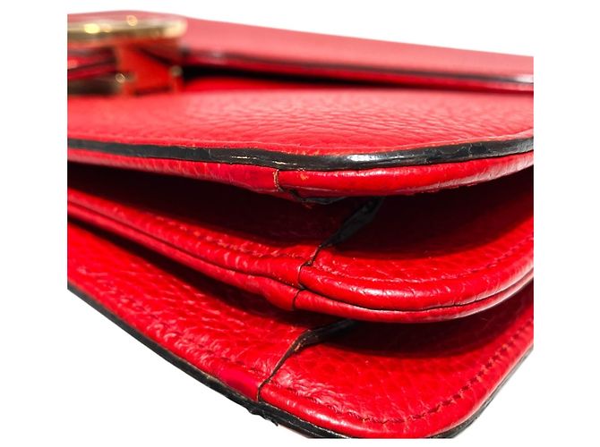 Borsa a tracolla in pelle Gucci Interlocking G Rosso - vista 5