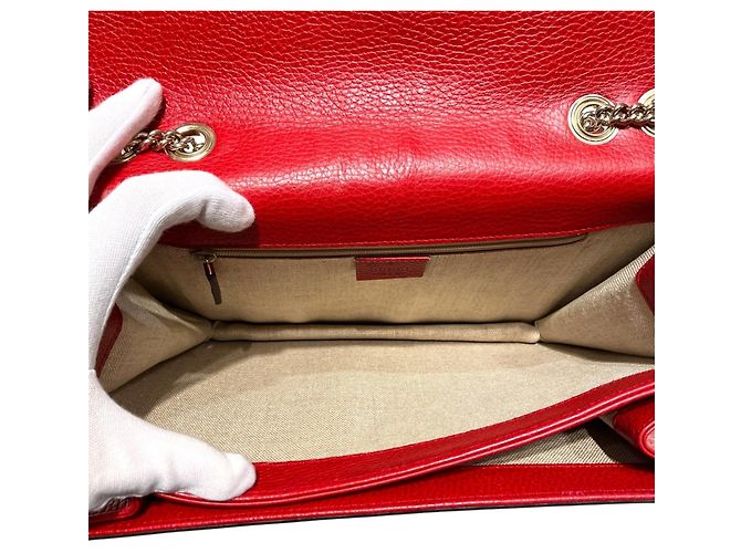 Borsa a tracolla in pelle Gucci Interlocking G Rosso - vista 7