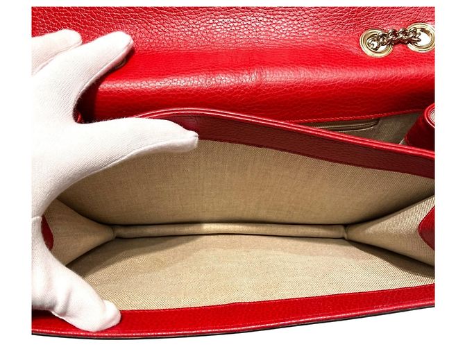 Borsa a tracolla in pelle Gucci Interlocking G Rosso - vista 8
