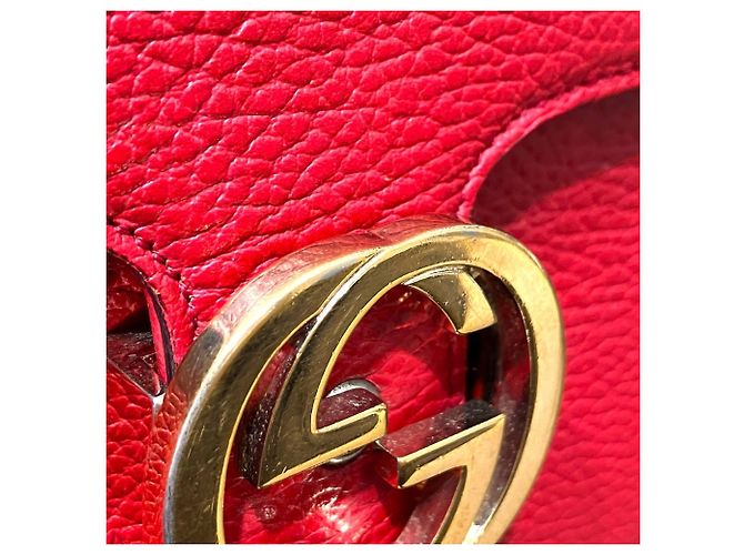 Borsa a tracolla in pelle Gucci Interlocking G Rosso - vista 9