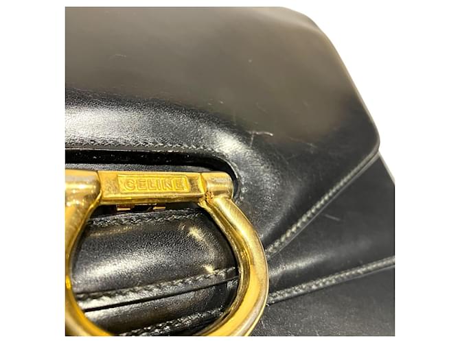 Céline Borsa Double Flap Celine Gancini Hardware Nero - vista 9