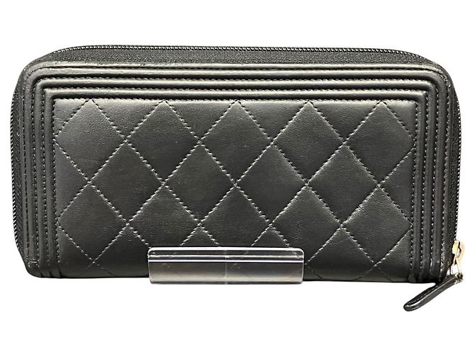 Chanel Long Wallet aus schwarzem Lammleder - view 2