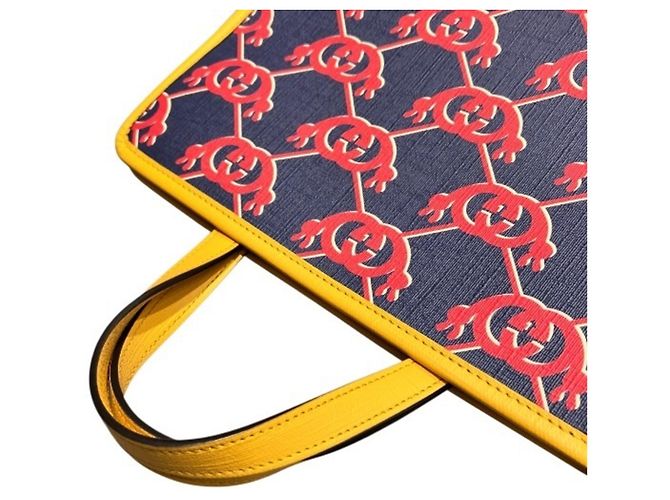 Borsa Tote per bambini Gucci Interlocking G Snail Giallo Blu navy - vista 8