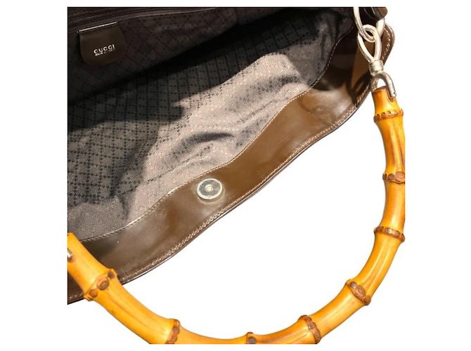 Borsa Gucci Bamboo - Pelle marrone - vista 8