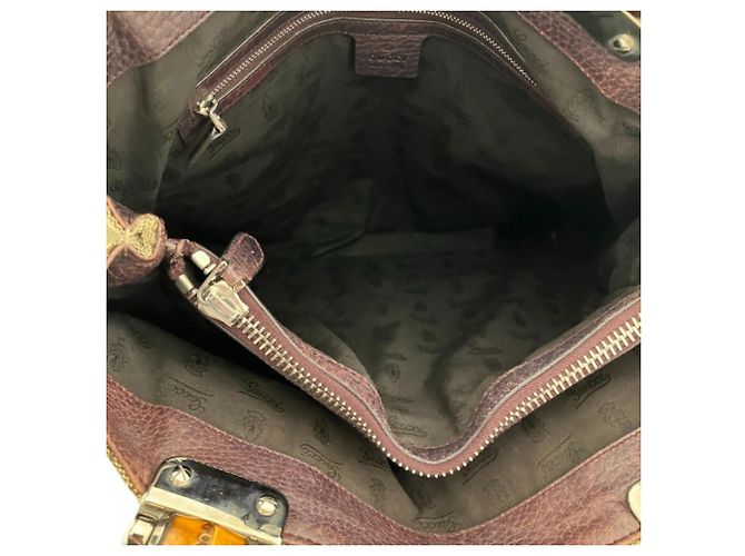 Borsa Tote Gucci Bamboo Marrone Beige - vista 6