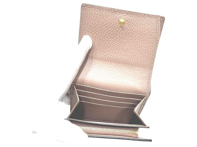 Cartera Bi-fold Gucci en piel beige - vista 3