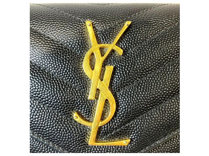 Cartera Cassandra Matelassé Large Flap Saint Laurent Negro - vista 9