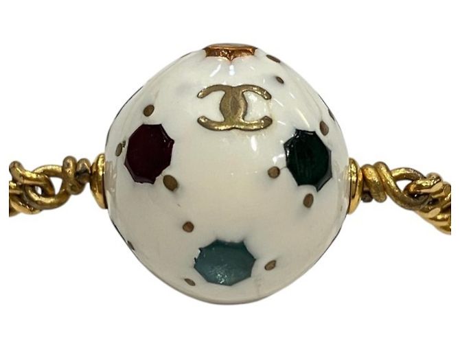 Bracciale Chanel Coco Mark 98P Soccer Ball per donna Bianco D'oro - vista 5