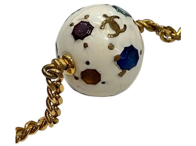 Bracciale Chanel Coco Mark 98P Soccer Ball per donna Bianco D'oro - vista 7
