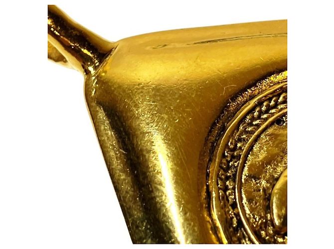 Colar com pingente vintage Chanel Coco Mark Dourado - vista 5