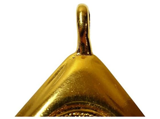 Colar com pingente vintage Chanel Coco Mark Dourado - vista 7