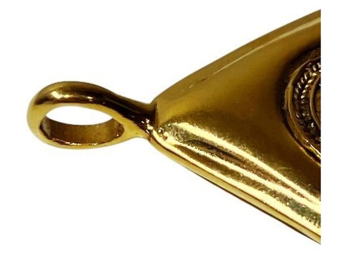 Colar com pingente vintage Chanel Coco Mark Dourado - vista 8