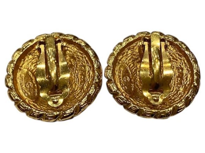 Orecchini a clip Vintage Chanel Coco Mark Gold D'oro - vista 3