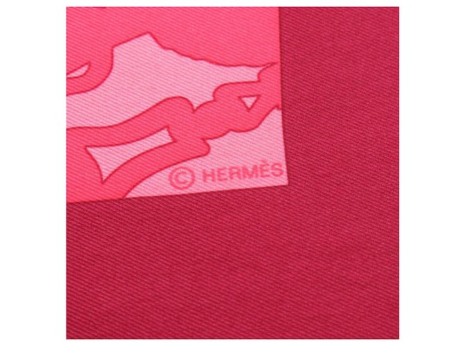 Hermès Sciarpa in seta Carre 70 EN DESORDRE in Bordeaux e Rosa Bordò - vista 3