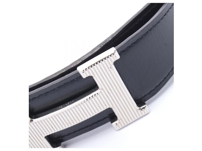 Hermès Hermes H-Storie Noir Gold Reversible Belt Brown Black Silvery - view 8