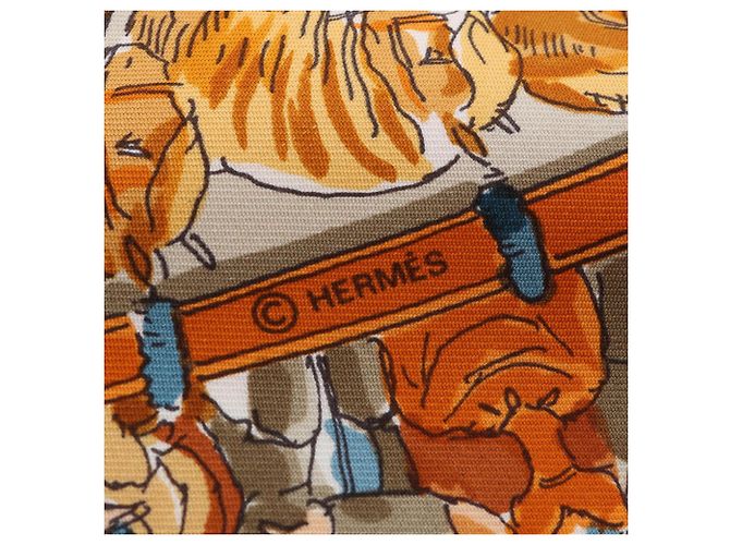 Hermès Hermes Carré 90 Cirque Molier Schal Mehrfarben Orange - Ansicht 2