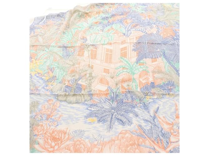 Hermès Sciarpa Hermes Carre Geant 140 FAUBOURG TROPICAL Multicolore Crudo - vista 4