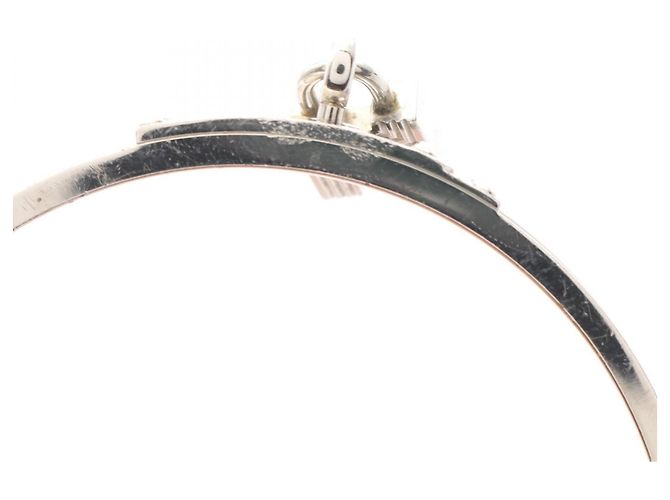 Bracciale Hermès Kelly Blu Navy e Argento Pelle Acciaio - vista 6