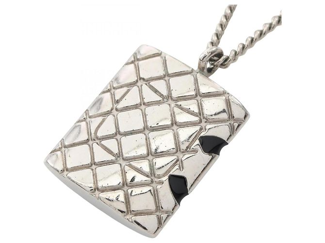 Collier Chanel Cambon Line Noir Argenté - vue 2