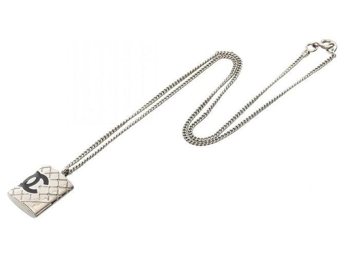 Collier Chanel Cambon Line Noir Argenté - vue 3