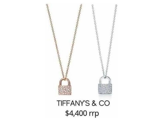 Tiffany & Co. Padlock Halskette aus Weißgold und Diamanten Silber - Ansicht 2
