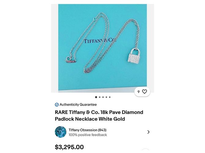 Tiffany & Co. Padlock Halskette aus Weißgold und Diamanten Silber - Ansicht 3