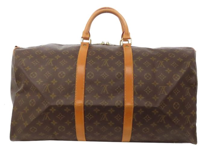 Louis Vuitton Keepall Bandouliere 55 Boston Bag Marrone Monogramma - vista 2