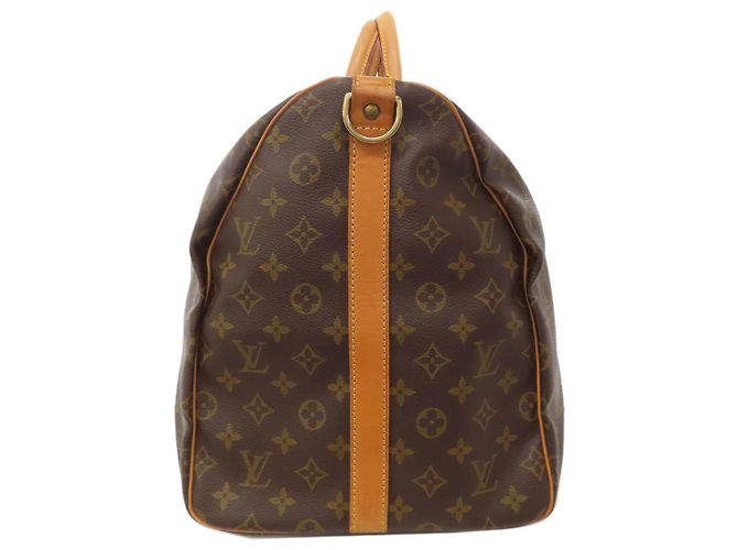 Louis Vuitton Keepall Bandouliere 55 Boston Bag Marrone Monogramma - vista 3