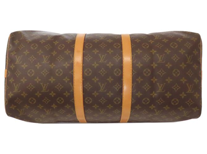 Louis Vuitton Keepall Bandouliere 55 Boston Bag Marrone Monogramma - vista 4
