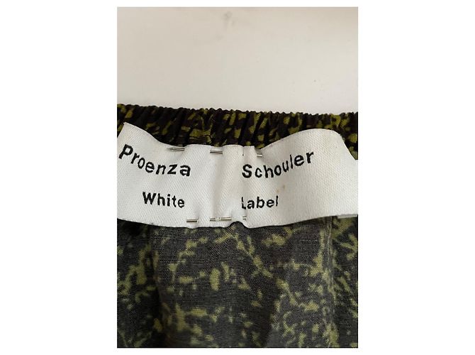 Proenza Schouler White Label Vestido midi con estampado abstracto Verde Marrón oscuro - vista 5
