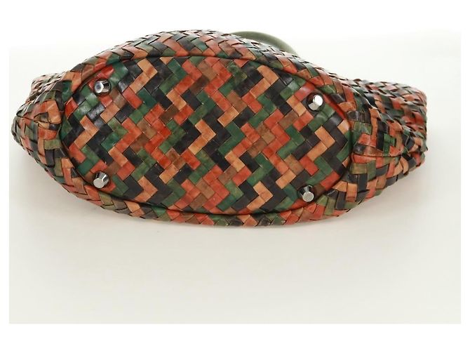 Miu Miu Chain Handle Pleated Leather Multicolore - vista 5