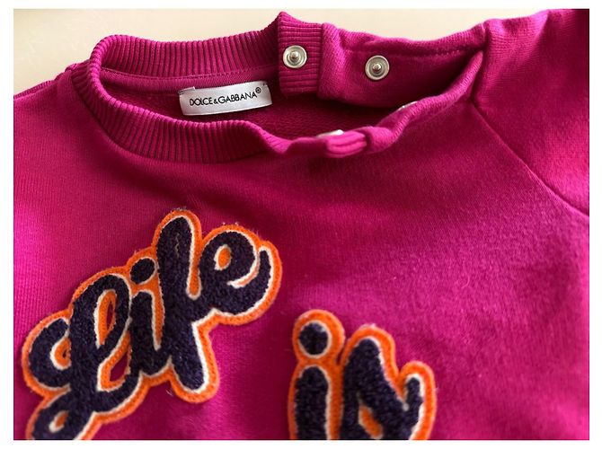 Dolce & Gabbana Kids 'Life is Amore' bestickter Sweatshirt Pink - Ansicht 12