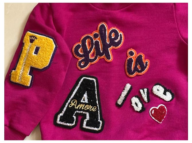 Dolce & Gabbana Kids 'Life is Amore' bestickter Sweatshirt Pink - Ansicht 9