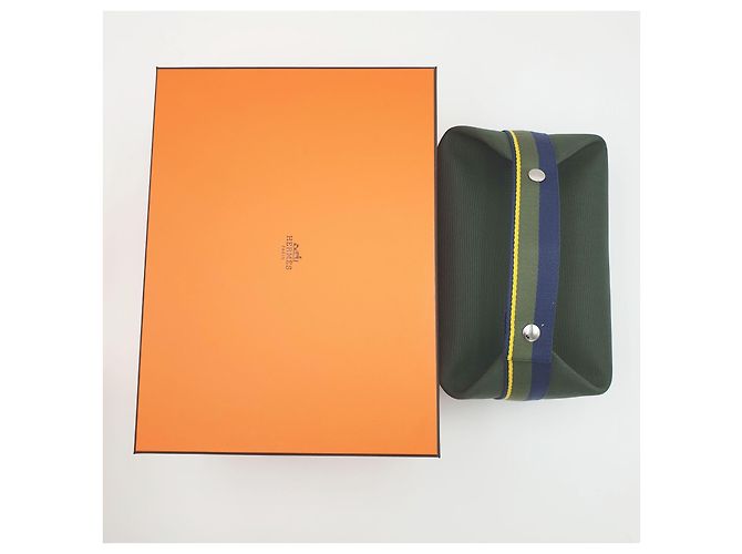 Hermès Pochette Bride-a-Brac H Pavillon GM - Kaki Blu Verde Giallo Verde oliva Verde scuro - vista 9