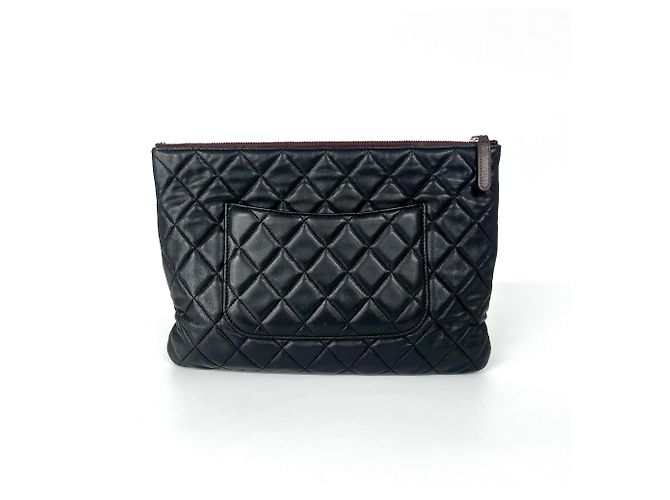 Chanel Classic O Case Pouch Matelassé Lambskin Metallizzato Small Schwarz - Ansicht 3