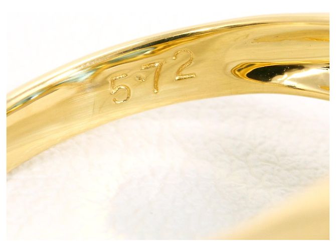 Autre Marque 18K Gelbgold-Ring mit blauem Topas und Diamant Golden - Ansicht 6