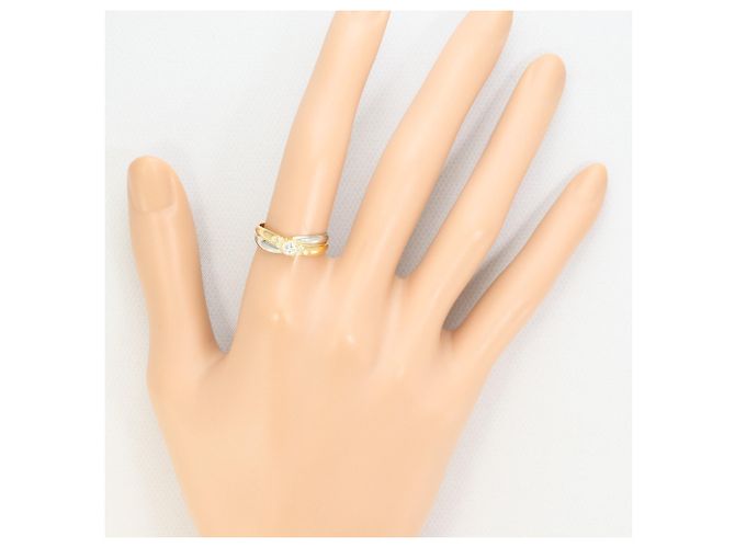 Autre Marque 18K Gelbgold- und Platin-Ring mit Diamant Golden - Ansicht 6