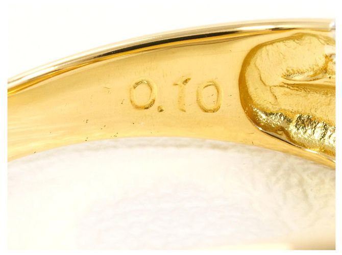 Autre Marque Platin- und Gelbgold-Ring mit Diamant Golden - Ansicht 5