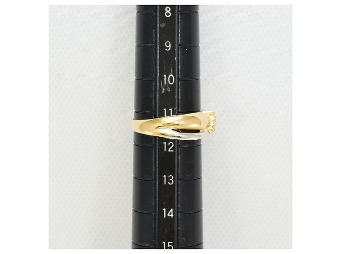Autre Marque Platin- und Gelbgold-Ring mit Diamant Golden - Ansicht 7