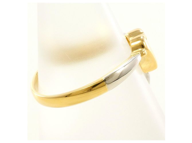 Autre Marque PT900 Platin- und 18K Gelbgold-Ring mit Diamant Golden - Ansicht 2