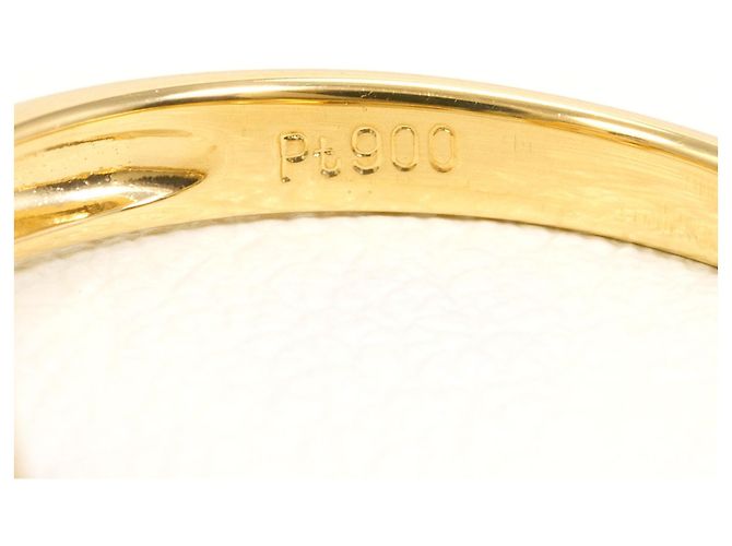 Autre Marque PT900 Platin- und 18K Gelbgold-Ring mit Diamant Golden - Ansicht 5
