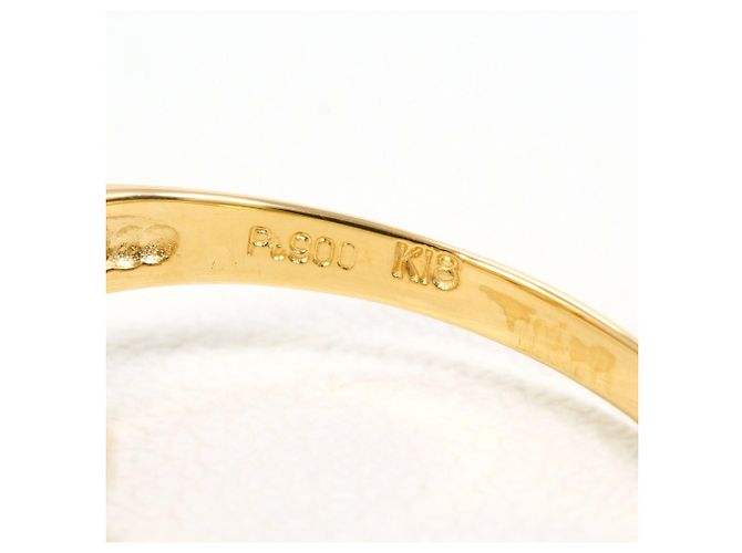 Autre Marque 18K Gelbgold- und Platinring mit Diamant Golden - Ansicht 4