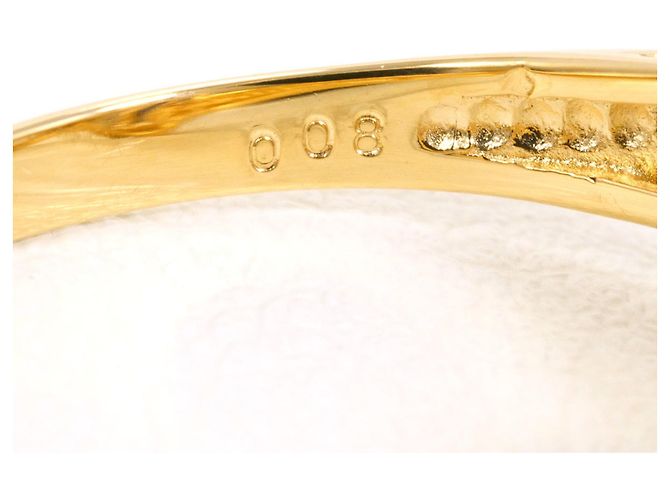 Autre Marque 18K Gelbgold- und Platinring mit Diamant Golden - Ansicht 5