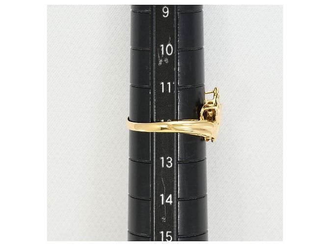 Autre Marque 18K Gelbgold- und Platinring mit Diamant Golden - Ansicht 7