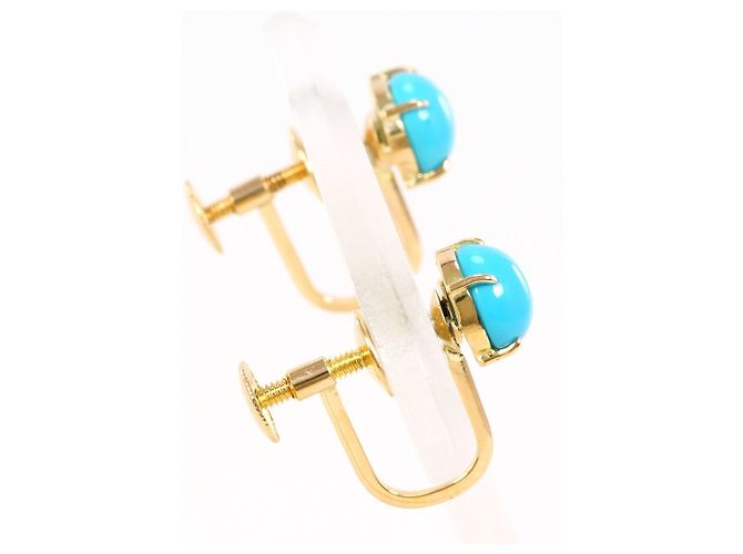 Autre Marque Orecchini a clip in oro 18K con turchese D'oro - vista 2
