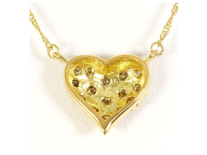 Autre Marque Elegante collana in oro giallo 18K e diamanti marroni Marrone D'oro - vista 3