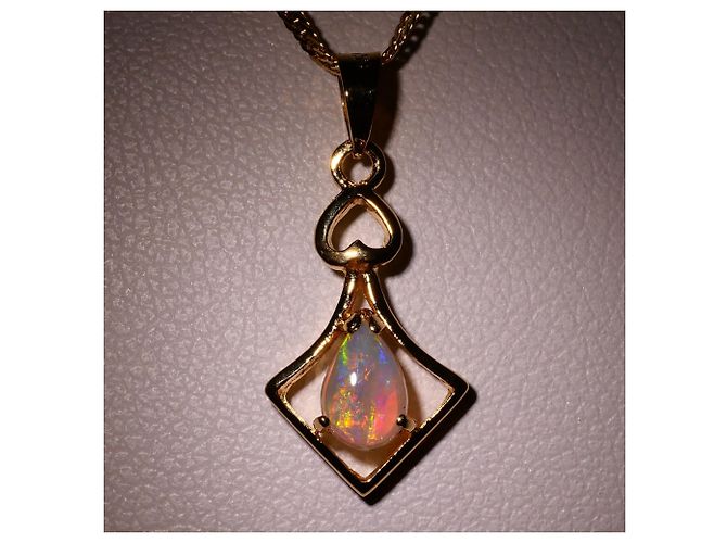 Autre Marque Collana in oro giallo 18K con opale D'oro - vista 2