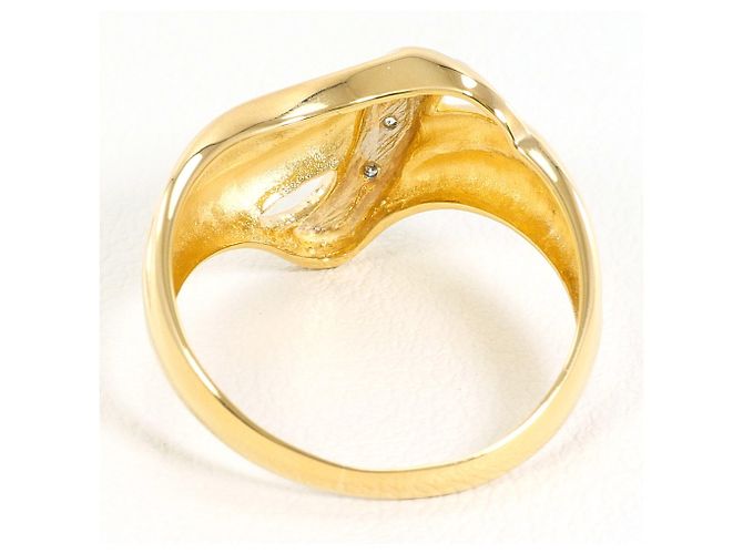 Autre Marque Ring aus Platin und Gelbgold mit Diamant Golden - Ansicht 3